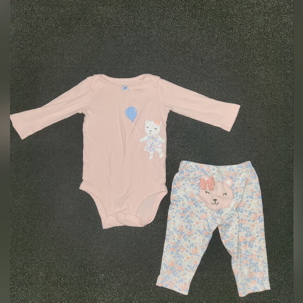 Carter's 2-Piece Balloon Kitty Onsie & Pants Set 9mo